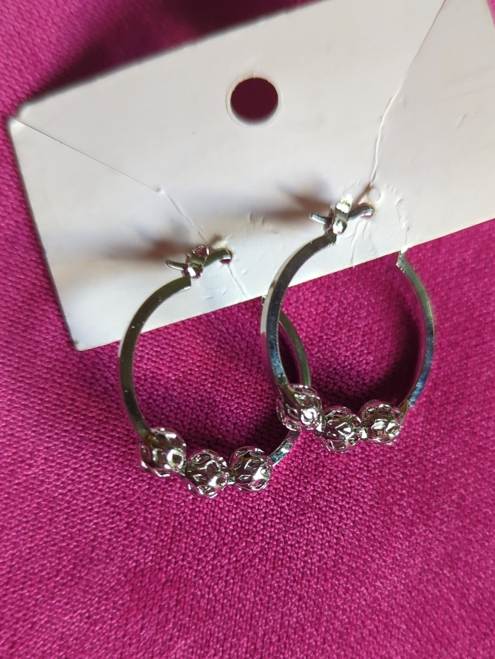 Silver Hoop Earrings - Women Jewelry